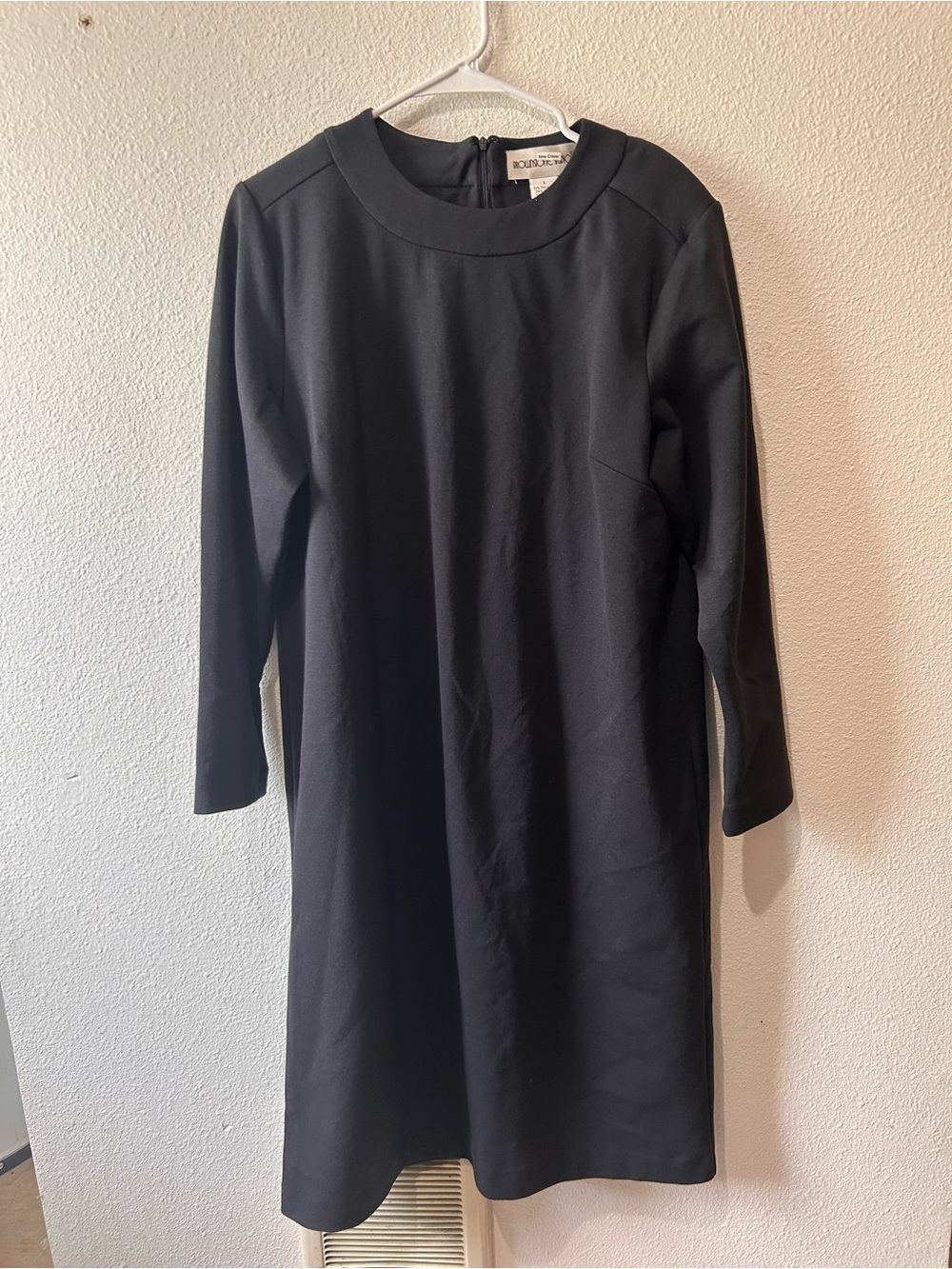 Minimalist Black Midi Shift Dress
